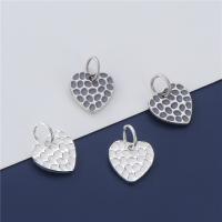 925 Sterling Sølv vedhæng, Heart, du kan DIY, flere farver til valg, 10x10mm, Hole:Ca. 3.9mm, Solgt af PC