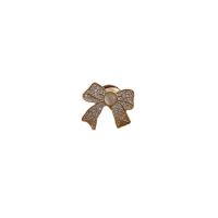 Rhinestone Broche, Zinc Alloy, med Plastic, Bowknot, guldfarve belagt, for kvinde & med rhinestone, flere farver til valg, 19x17mm, Solgt af PC