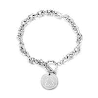 Tíotáiniam Cruach Bracelet, Cruach Tíotáiniam, Babhta Maol, jewelry faisin & le patrún marc & unisex, dath bunaidh, 20x20mm, Fad Thart 18 cm, Díolta De réir PC