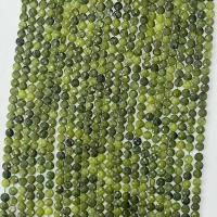 Jade kralen, Zuidelijke Jade, Ronde, gepolijst, gefacetteerde, groen, 4mm, Per verkocht Ca 14.96 inch Strand