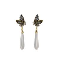 Zinc Alloy Drop Earrings with Plastic Pearl fashion jewelry & for woman nickel lead & cadmium free Sold By Pair