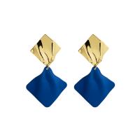 Zinc Alloy Drop Earrings gold color plated fashion jewelry & for woman blue nickel lead & cadmium free Sold By Pair