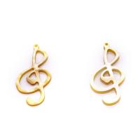 Naturlige gule Shell Pendler, Gul Shell, Music Note, Carved, du kan DIY, gul, 18x34mm, Solgt af PC