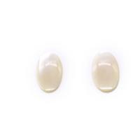 Skal Cabochons, Sötvatten Shell, Oval, Sned, DIY, vit, 16x26mm, Säljs av PC