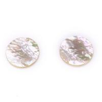 Skal Cabochons, Vit Lip Shell, Flat Round, Sned, DIY, vit, 30mm, Säljs av PC