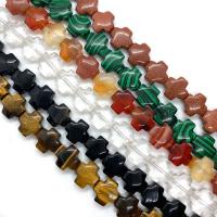 Gemstone šperky Korálky, Přírodní kámen, Kříž, DIY & různé materiály pro výběr, více barev na výběr, 14mm, Prodáno za Cca 38 cm Strand