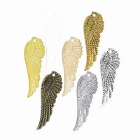 Vingeformet Zinc Alloy Pendler, Wing Shape, forgyldt, du kan DIY, flere farver til valg, nikkel, bly & cadmium fri, 51x18mm, Hole:Ca. 2mm, Solgt af PC