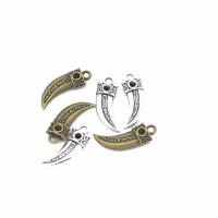 Zinc Alloy Pendler, Horn, forgyldt, du kan DIY, flere farver til valg, nikkel, bly & cadmium fri, 22x8mm, Hole:Ca. 2mm, Solgt af PC