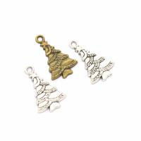 Zinklegering Kerst Hangers, Zinc Alloy, Kerstboom, plated, Kerstontwerp & DIY, meer kleuren voor de keuze, nikkel, lood en cadmium vrij, 24x15mm, Gat:Ca 2mm, Verkocht door PC