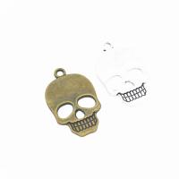 Zinc Alloy Skull Pendler, forgyldt, du kan DIY & hule, flere farver til valg, nikkel, bly & cadmium fri, 35x22mm, Hole:Ca. 3mm, Solgt af PC