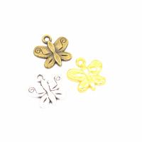 Zinc Alloy Pendler, Butterfly, forgyldt, du kan DIY & med bogstavet mønster, flere farver til valg, nikkel, bly & cadmium fri, 13x13mm, Hole:Ca. 1.5mm, Solgt af PC