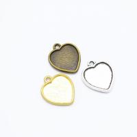 Zinc Alloy vedhæng Cabochon Setting, Heart, forgyldt, du kan DIY, flere farver til valg, nikkel, bly & cadmium fri, 19x16mm, Hole:Ca. 2mm, Indvendig diameter:Ca. 14mm, Solgt af PC