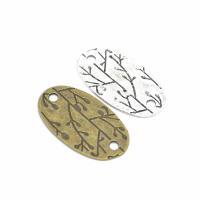 Pendentifs en alliage de zinc, Motif géométrique, Placage, DIY, plus de couleurs à choisir, protéger l'environnement, sans nickel, plomb et cadmium, 37x21mm, Trou:Environ 3mm, Vendu par PC