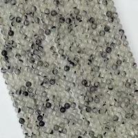 Natural Quartz Jewelry Beads Black Rutilated Quartz Round white and black Sold Per Approx 14.96 Inch Strand