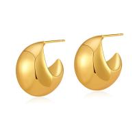 Brass Stud Earring 18K gold plated fashion jewelry & for woman golden Sold By Pair