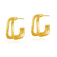 Brass Stud Earring 18K gold plated fashion jewelry & for woman golden Sold By Pair