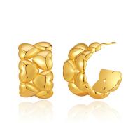 Brass Stud Earring 18K gold plated fashion jewelry & for woman golden Sold By Pair