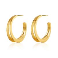 Brass Stud Earring 18K gold plated fashion jewelry & for woman golden Sold By Pair