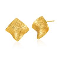 Brass Stud Earring 18K gold plated fashion jewelry & for woman golden Sold By Pair