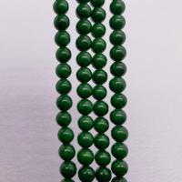 Jade Beads, Mashan Jade, Runde, poleret, du kan DIY & forskellig størrelse for valg, grøn, Solgt Per Ca. 40 cm Strand