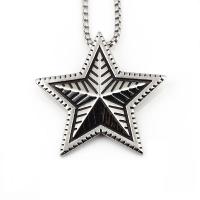 Tíotáiniam Cruach muince, Cruach Tíotáiniam, Star, jewelry faisin & unisex, 52x52mm, Fad Thart 23.62 Inse, Díolta De réir PC