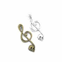 Zinc Alloy Pendler, Music Note, forgyldt, du kan DIY & med bogstavet mønster, flere farver til valg, nikkel, bly & cadmium fri, 41x15mm, Hole:Ca. 4x3mm, Solgt af PC