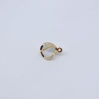 Messing hangers, met Cats Eye, 14K vergulde, DIY, 8mm, Gat:Ca 1.2mm, Verkocht door PC