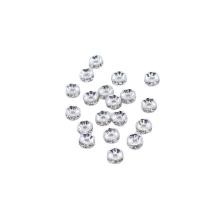 Perline vuote in ottone, placcato color argento, DIY & formato differente per scelta & Micro spianare cubic zirconia, assenza di nichel,piombo&cadmio, Venduto da PC