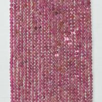 Edelstein Schmuckperlen, Turmalin, rund, natürlich, facettierte, Rosa, 4mm, verkauft per ca. 14.96 ZollInch Strang