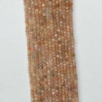 Moonstone Korálky, Náměstí, přírodní, různé velikosti pro výběr & tváří, oranžový, Prodáno za Cca 14.96 inch Strand