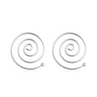 Pendientes de Perno de Aleación de Zinc, chapado en color de plata, Joyería & para mujer & hueco, libre de níquel, plomo & cadmio, 50x47mm, Vendido por Par