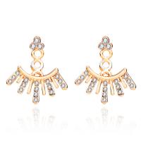 Lo zinco in lega Stud Earring, lega in zinco, placcato, per la donna & con strass, nessuno, assenza di nichel,piombo&cadmio, 25x25mm, Venduto da coppia