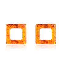 Akryl šperky náušnice, Náměstí, pro ženy & dutý, více barev na výběr, 20x20mm, Prodáno By Pair