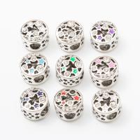 Zinklegering European Beads, Zinc Alloy, Rond plat, silver plated, DIY & glazuur & met strass, meer kleuren voor de keuze, nikkel, lood en cadmium vrij, 20mm, Ca 50pC's/Bag, Verkocht door Bag