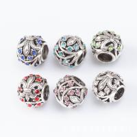 Zinklegering European Beads, Zinc Alloy, Emmer, silver plated, DIY & met strass, meer kleuren voor de keuze, nikkel, lood en cadmium vrij, 10x11mm, Ca 50pC's/Bag, Verkocht door Bag