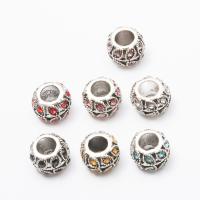 Zinc Alloy European Beads barrel silver color plated DIY & with rhinestone nickel lead & cadmium free Approx Sold By Bag