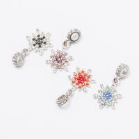 European stile Zinc Alloy pendenti, lega in zinco, Fiocco di Neve, placcato color argento, DIY & con strass, nessuno, assenza di nichel,piombo&cadmio, 10-20mm, Appross. 50PC/borsa, Venduto da borsa