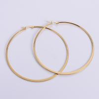 Mens Stainless Steel Hoop Earring, 304 rustfrit stål, 18K forgyldt, mode smykker & forskellig størrelse for valg & for kvinde, gylden, Solgt af par