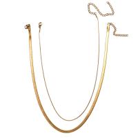 Collana Multi strato, 304 acciaio inox, with 3.94inch,1.97inch extender chain, Doppio strato & gioielli di moda & per la donna, nessuno, Lunghezza Appross. 13.78 pollice, Appross. 15.75 pollice, Venduto da PC