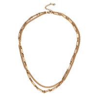 Collana Multi strato, 304 acciaio inox, with 1.97inch extender chain, Doppio strato & gioielli di moda & per la donna, nessuno, Lunghezza Appross. 17.72 pollice, Appross. 18.11 pollice, Venduto da PC