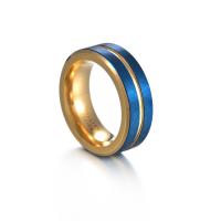 Anillo de acero de tungsteno para hombres, Joyería & diverso tamaño para la opción, azul, 8x3.30mm, Vendido por UD