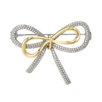 Cubic Zirconia Broche, metal, Lazo, chapado, micro arcilla de zirconia cúbica & para mujer, libre de níquel, plomo & cadmio, 32x42mm, Vendido por UD