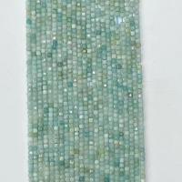 Amazoniet kralen, Plein, natuurlijk, gefacetteerde, lichtblauw, 3x3mm, Per verkocht Ca 14.96 inch Strand