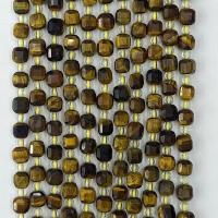 Tiger Eye Helmet, Neliö, luonnollinen, erikokoisia valinnalle & kasvot, keltainen, 6mm, Myyty Per N. 14.96 tuuma Strand