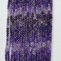 Natürliche Amethyst Perlen, Quadrat, facettierte, Farbverlauf, 4x4mm, verkauft per ca. 14.96 ZollInch Strang