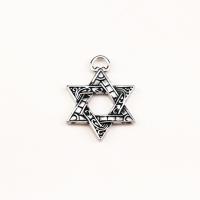 Zinklegering Hangers, Zinc Alloy, Hexagram, antiek zilver plated, Vintage & DIY & hol, nikkel, lood en cadmium vrij, 35x47x3.70mm, Verkocht door PC