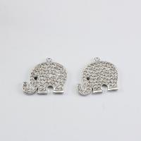 Zinc Alloy Animal Pendler, Elephant, sølvfarvet forgyldt, du kan DIY & med rhinestone, nikkel, bly & cadmium fri, 42.30x37.50x3.70mm, Solgt af PC