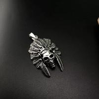 Zink Alloy Skull hängen, antik silver pläterad, Vintage & DIY, nickel, bly och kadmium gratis, 33.40x53.40x14mm, Säljs av PC