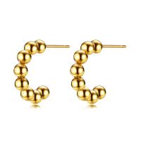 Stainless Steel Stud Earrings 304 Stainless Steel Vacuum Ion Plating fashion jewelry & for woman golden Sold By Pair