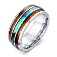 Tungsten stålring för män, Volfram stål, med Shell, mode smycken & olika storlek för val & för människan, 8x2.60mm, Säljs av PC